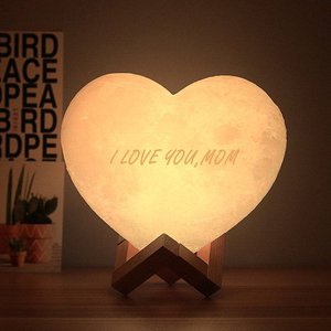 Factory Direct Sales of 3D Printed Heart-shaped Moon <strong>Lamp</strong> USB <strong>Charging</strong> Small <strong>Lamp</strong> Remote Control Can Be Customized Patterns - Product Image 4