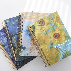 A5 A6 B5 Retro PP Hard Covered Flip up Top Double Coil Spiral Grid Horizontal Line Custom Cheap <strong>Paper</strong> White Student Notebook - Product Image 1