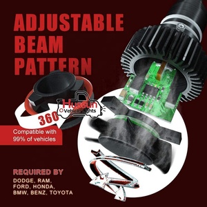 1*ピースR3H7 H11 9005 H13 H4/9003 LED電球12000LM高ルーメンデュアルビームLED変換キット日本CSPLEDテックヘッドライト電球 - Product Image 6