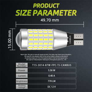 JIACHI 921 912 T16 süper parlak hata ücretsiz T15 Led ampul T15 W16W Led Canbus Rohs 12-24V beyaz ters yedekleme T15 Led ışık ampuller - Product Image 3