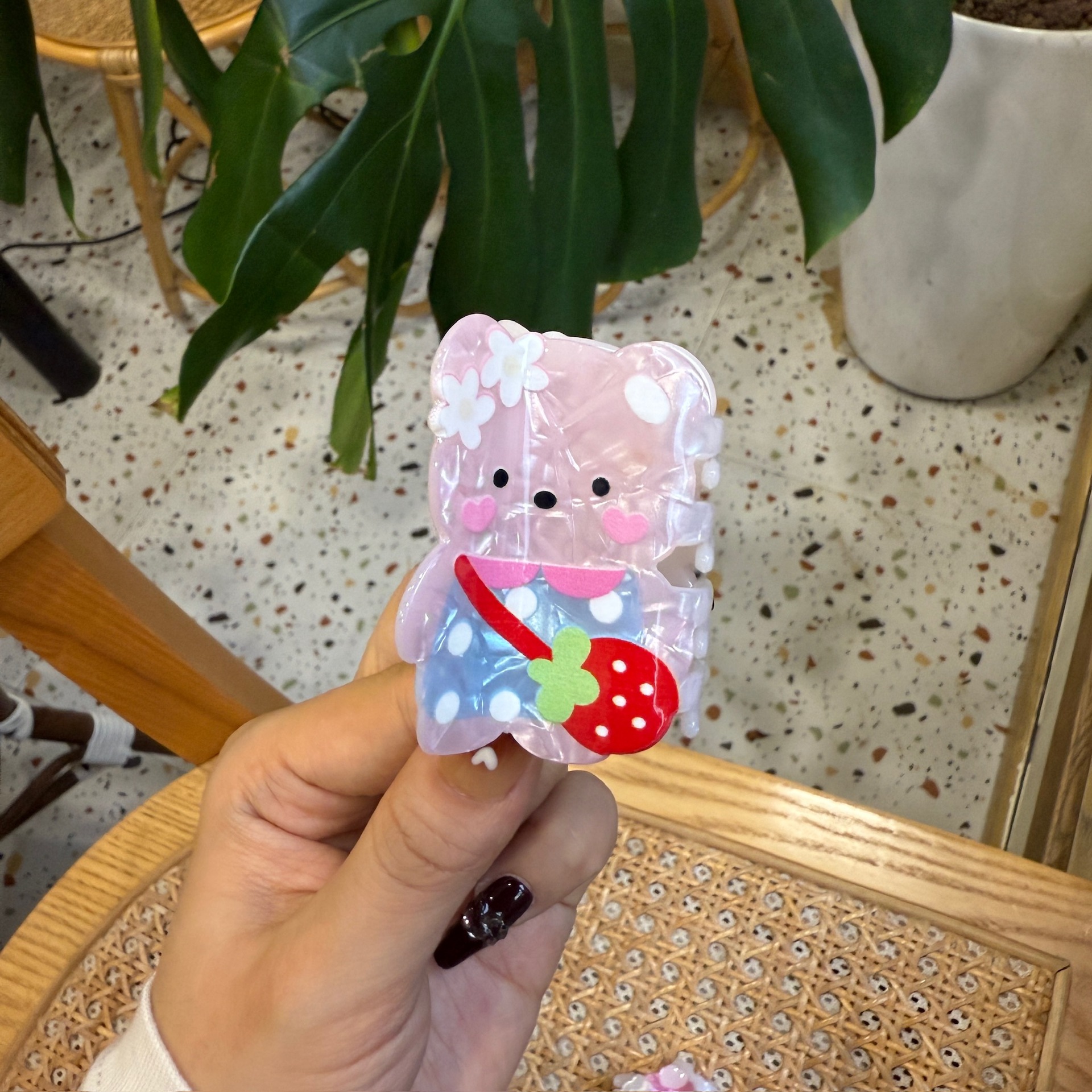 Sac fraise rose - Petit ours