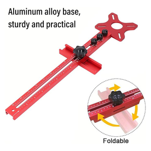 Delik delme Dowelling delik testere çelik Scriber pusula yönlendiriciler şablon Lucite Trim Router hassas daire kesme Jig - Product Image 4