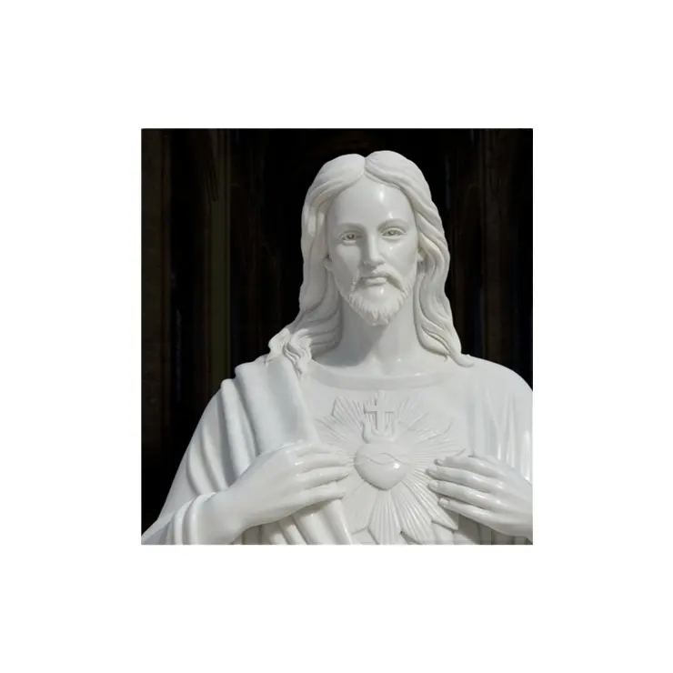 Statue de jardin de jésus en pierre polie à la main, Sculpture de jésus, naturelle
