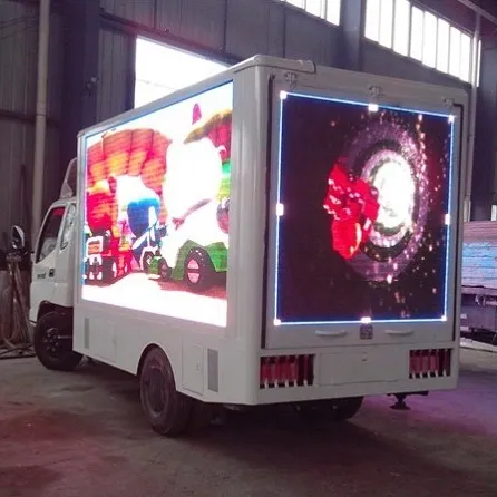 Outdoor p10 mobile schermo led pubblicità/veicolo/van/rimorchio/montato camion display a led