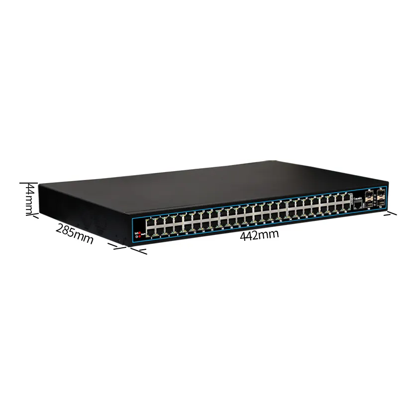 Fabrika fiyat 52 port endüstriyel Gigabit 10GbE yönetilen anahtarı 4 10GbE SFP SFP optik bağlantı noktaları L2 L 3 veri merkezi çekirdek anahtarı