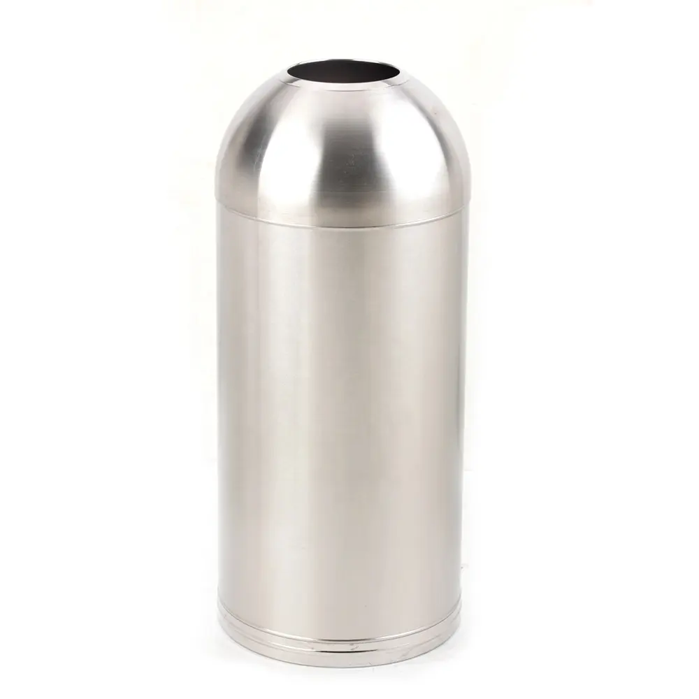 Cúpula de acero inoxidable grueso para limpieza en O, cubo de basura de cocina para el hogar abierto, cubo de basura comercial, cubo de basura de Metal Industrial