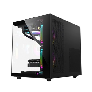Chasis de PC de computadora de Torre media de alta calidad, carcasa de PC de vidrio templado de dos lados para juegos, gabinete de torre de juegos MATX para computadora Gamer - Product Image 6