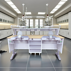 Mesa de tênis dental totalmente funcional moderna para 2 pessoas para laboratório de ortodontia para escola hospitalar disponível para venda Material metálico