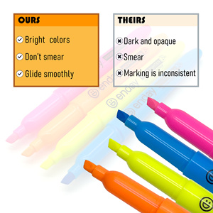 Produzione di punta a scalpello multicolore a buon mercato non tossica senza spurgo pennarelli evidenziatori set pennarelli per la scuola - Product Image 3