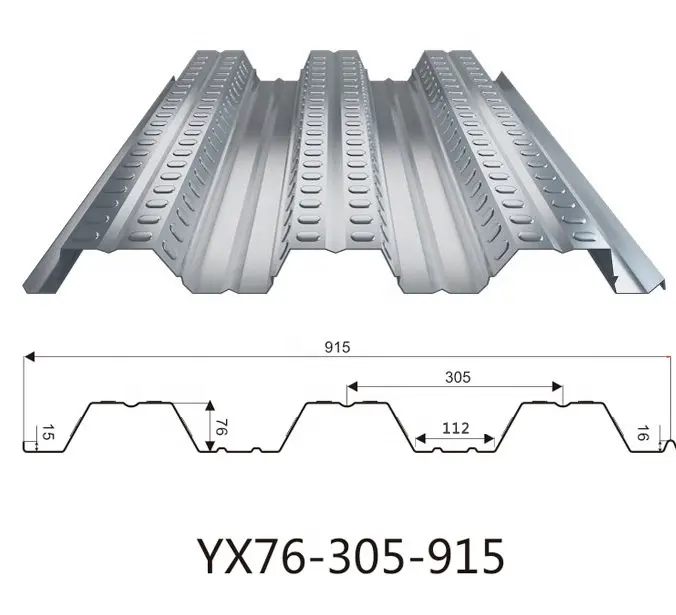 915 Vloer Metalen Decking Sheet Gegalvaniseerd Gegolfd Stalen Dek Voor Stalen Structuur Gebouw