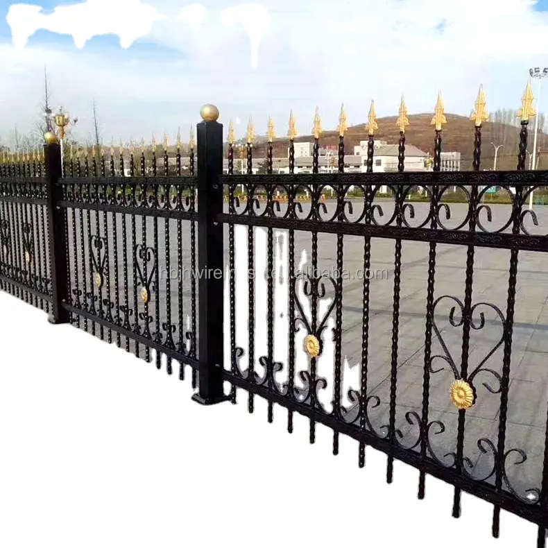 2023 // Villa Luxo Custom Segurança Entrada Portões Ferro Forjado Portão Principal E Cerca