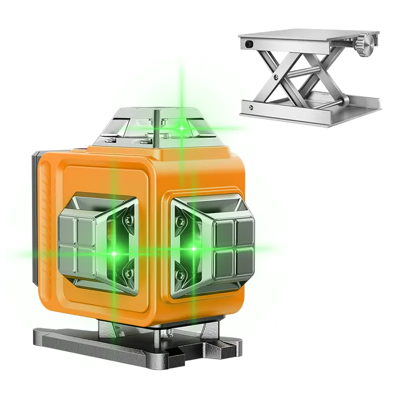 Linha transversal do feixe verde brilhante Laser 4D 16 linhas Auto-nivelamento 360 Horizontal e Vertical do nível do laser para a...