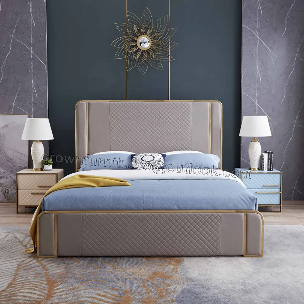 Ucuz fabrika fiyat lüks Modern bahar köpük yatak şiltesi yatak odası mobilya Set ev için otel mobilyaları