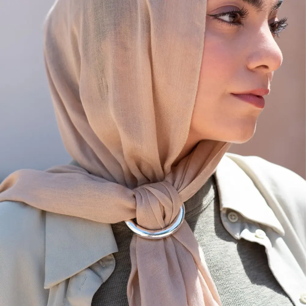 Khăn Quàng Cổ Thời Trang Hồi Giáo Kim Loại Trang Sức Mặt Dây Chuyền Hijab Phụ Kiện Hợp Kim Vòng Tròn Hoop Cho Khăn Quàng Cổ