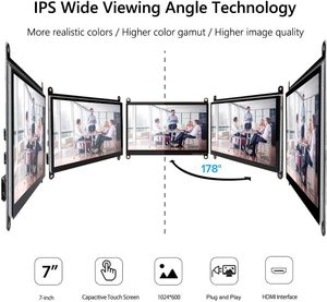 Tragbarer 7-Zoll-IPS-Display-Touchscreen-Monitor TFT-Typ Raspberry Pi-Spiele konsolen und Kamera Windows OS Second Monitor - Product Image 2