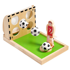 子供用木製クラシック卓上サッカーゲーム家族向けエクササイズハンドアイコーディネーションおもちゃ - Product Image 1
