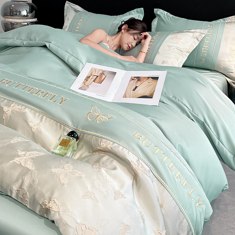 Fudie green-cool ice silk exquisite embroidery jacquard craft