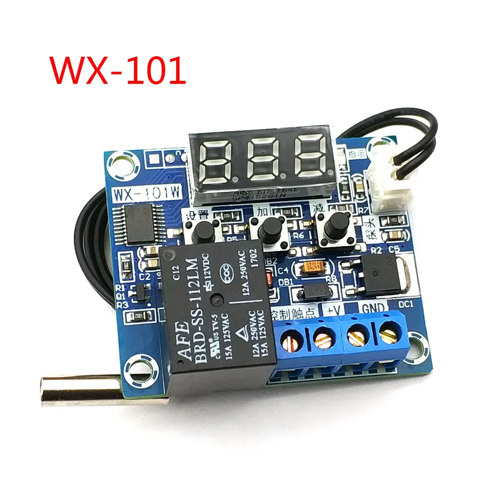 WX-101 панель контроля температуры, цифровой термостат, высокоточный микротермостат постоянного тока 12