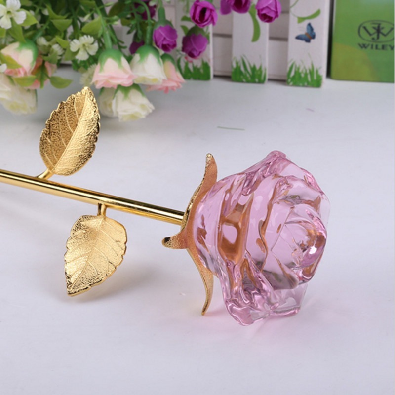 colorful Golden-leaf pink rose