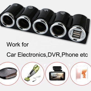 车载开关DC 12V/24V USB 4路多插座汽车点烟器分路器USB电源适配器充电器手机充电器 - Product Image 2