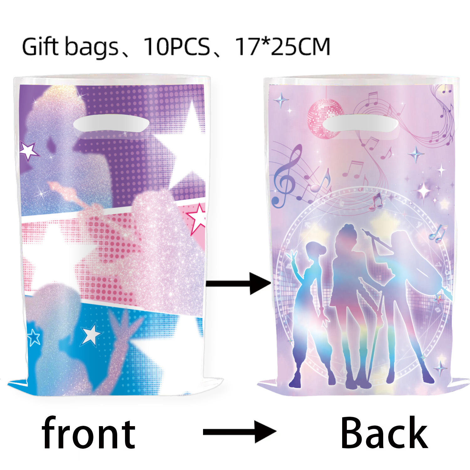 Gift bag 10pcs-edge wrapped colorful witch hunt group