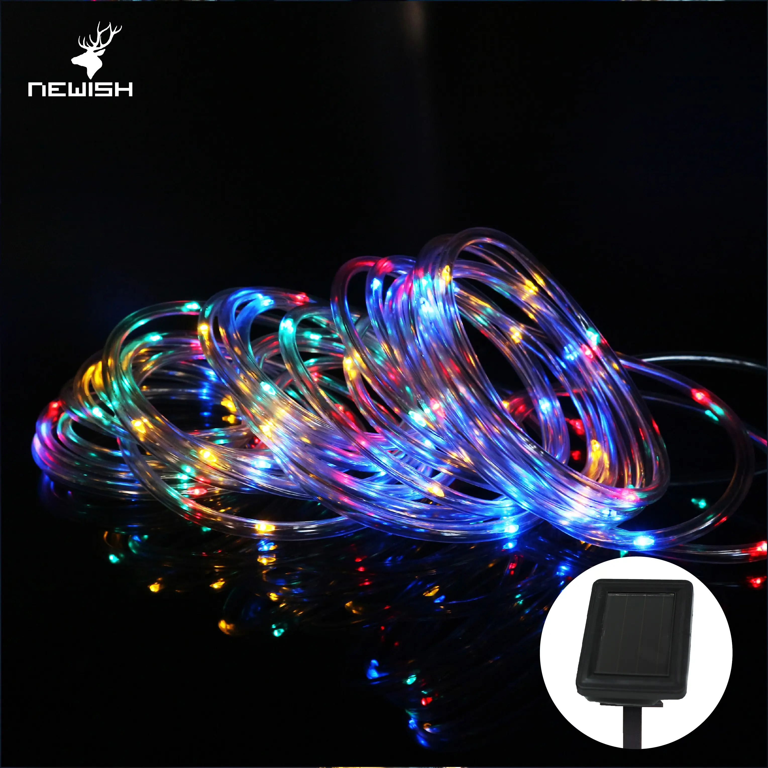 Fence tree wrapped waterproof mini LEDs twinkle garden led rope solar lights outdoor for home pathway Christmas