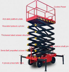 Platform pengangkat gunting listrik hidrolik, kapasitas 4m 6m 8m 10m 12m 14m 16m 18m 500kg - Product Image 5