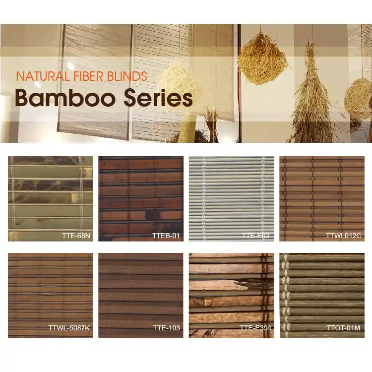 Persianas de madera sombra de ventana de Bambú