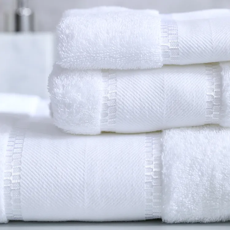 Havlu banyo cep telefonu lüks otel yumuşak % 100% pamuk renk beyaz özel otel havluları