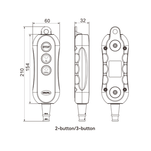XDL12-XCD-3-T4m 3 lỗ tốc độ duy nhất DC AC 48V công nghiệp điện tử vô tuyến điều khiển từ xa cho xe tải tailboard với cáp xoắn ốc - Product Image 6