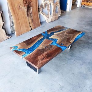 Hot Bán Sang Trọng Tùy Chỉnh Thiết Kế Hiện Đại Handmade Bàn Ăn Đặt Cạnh Sống Epoxy Nhựa Bảng - Product Image 2