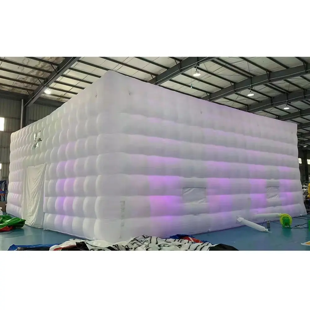 पिछवाड़े inflatable-नाइट क्लब तम्बू रात क्लब पार्टी डेरा डाले हुए inflatable मार्की डिस्को प्रकाश inflatable नाइट क्लब के नेतृत्व में घन तम्बू