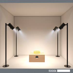 Adjustable 1W 12V LED Spotlight Small Round Showcase <strong>Lighting</strong> for Cabinets Black Switch Power Generation for Residential Use - Product Image 5