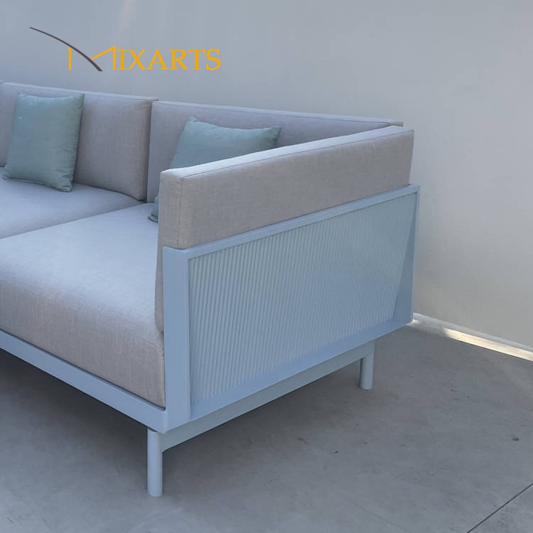 Light Blue frame with Rice white Cushion