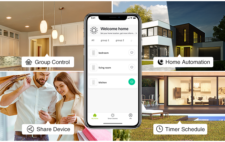 US Smart Wifi Wall 3-way Switch Panel light Switch Control Via Tuya smart wifi home light switch