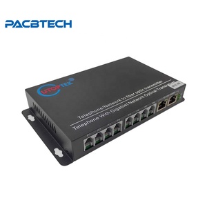 8-Kanal-RJ11-Telefon über Glasfaser konverter PCM Voice-zu-Glasfaser-Transceiver mit 2x1000M RJ45-Anschluss - Product Image 4