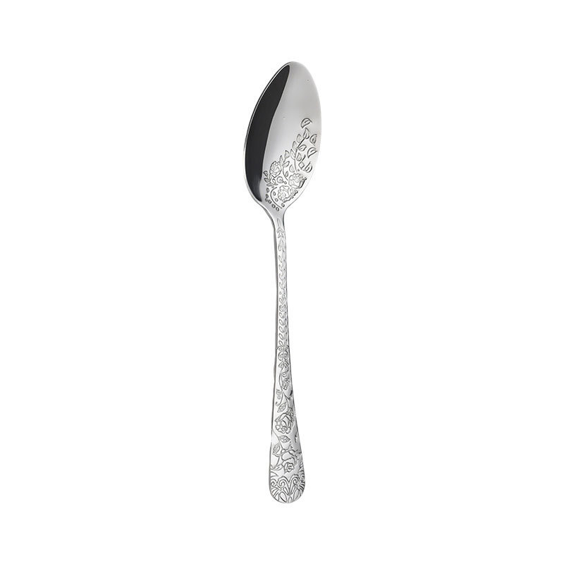 Grande cuillère rose en argent