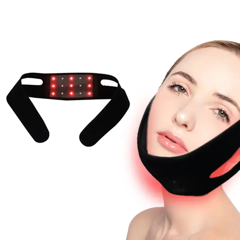 LED Red Light Therapy Chin Belt Wrap dispositivo a luce infrarossa per la cura della pelle e sottile mento, viso antirughe