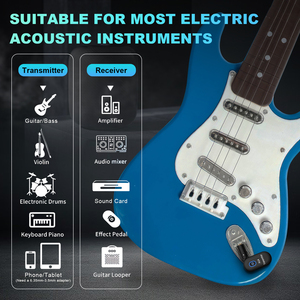 Transmisor y receptor inalámbrico de guitarra uno a dos, sistema de transmisión inalámbrica de guitarra eléctrica, accesorios de música - Product Image 2
