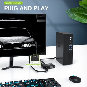 <strong>2</strong> in <strong>1</strong> <strong>VGA</strong> Converter <strong>VGA</strong> to HDTV(4k@30Hz) +<strong>VGA</strong>(2K) +USB3.0 with Audio Power Supply 1080P Dual Screen for PC OTN-5138HV - Product Image 6