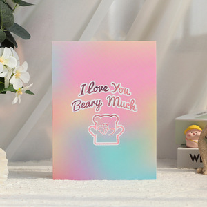 New Product 2025 Valentine's Day Colorful <strong>Bear</strong> Three-dimensional Greeting Card Creative Birthday Gift 3D Greeting Card - Product Image 5