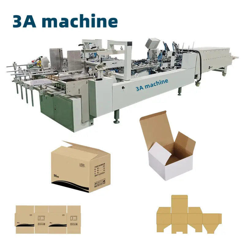 CQT-800WK-2 Wellpappe Box Ordner Gluer Maschine Wellpappe Box automatische Falt klebe maschine Klebe maschine Box