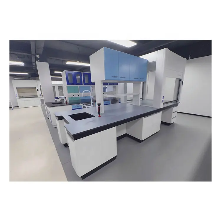 Gebrauchte Labor-Mikrobiologiemöbel Labortisch mit mobilen Schränken Chemie-Schule Labortische Universitätsbänke und Schreibtisch