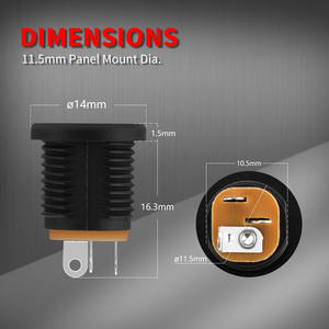 DaierTek 5.5 X 2.1 mm <strong>DC</strong> Power <strong>Jack</strong> Socket <strong>DC</strong> 6V 9V 12V 2.1 mm Female Barrel <strong>Jack</strong> Panel Mount Red Black White <strong>DC</strong> <strong>Jack</strong> - Product Image 2