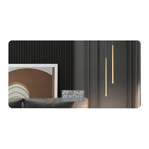 Luxus rahmenloses Quadrat Smart Touch Control beleuchtet Dimmbar einstellbare Funktion Silber Glas Sand gestrahlter Anti-Fog Led Spiegel
