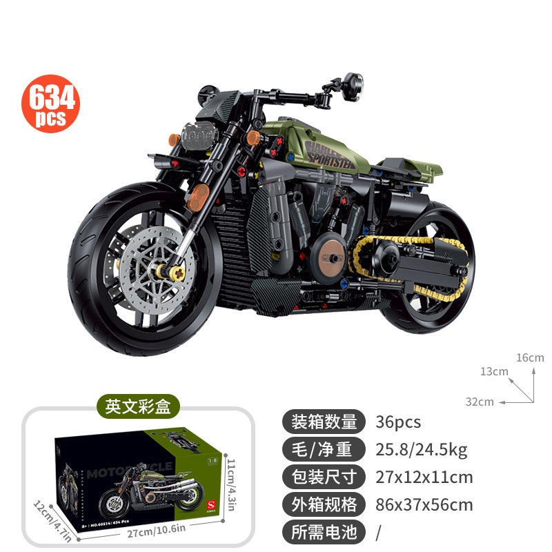 1:8 Motocicleta 634PCS