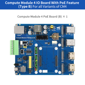 Raspberry Pi Compute Module 4 IO-Karte mit PoE-Funktion-Typ B Optionales Metallgehäuse-Lüfter-Netzteil für alle CM4-Varianten