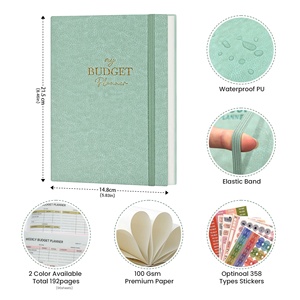 Personalized <strong>Gifts</strong> Elastic Band Hardcover Notebook New Arrival Custom A5 PU Leather Journal <strong>Budget</strong> Planner With Cash Envelopes - Product Image 3