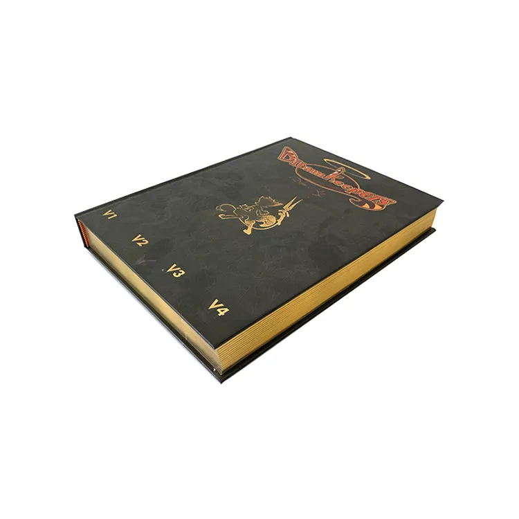 Libro a copertina rigida rilegato con copertina rigida con Logo in lamina d'oro con Design personalizzato con bordo dorato