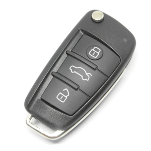 HU66 flip anahtar kılıfı ile yuvarlak logo yer ile anahtar boş a-udi 3 düğmeler modifiye itmeli anahtar - Product Image 1